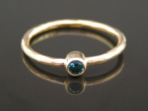 Ocean bl diamant guld ring