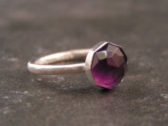 ametyst ring i sterling sølv