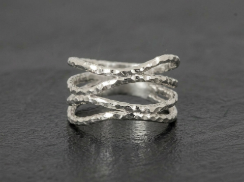 Flow rustik s�lv ring