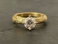 Twig ring med champagne farvet diamant