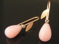 Pink opal øreringe med champagne diamanter